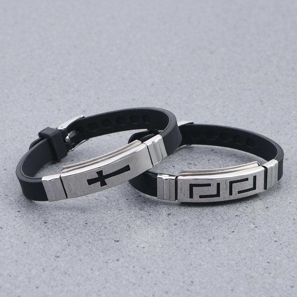 Steel Women Fashion Design Jewelry Accessories Korean Hand Rope Silicone Bracelet Men Wristband