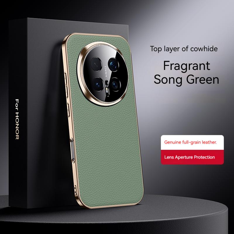 For Honor Magic 8 7 6 Pro Phone Case, Luxurious Leather Lychee Pattern Design, Fully Wrapped Lens, Anti Drop Protective Cover