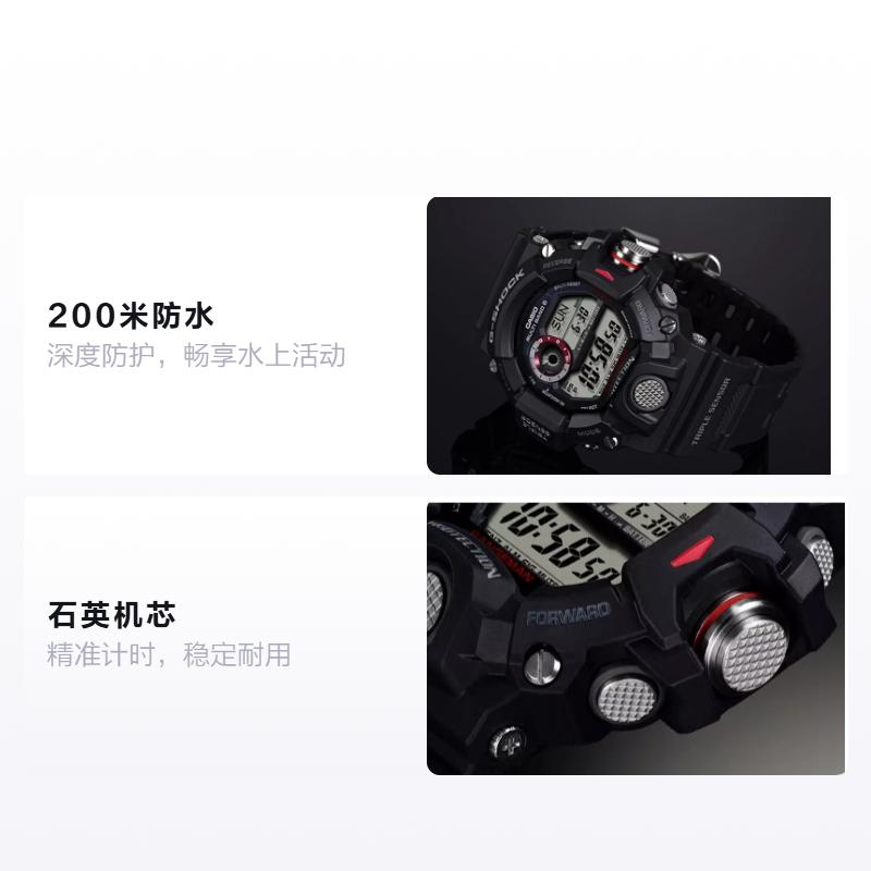 Casio 200 meters waterproof quartz movement rubber strap Japanese and Korean watch men's watch gray dial GW-9400-1