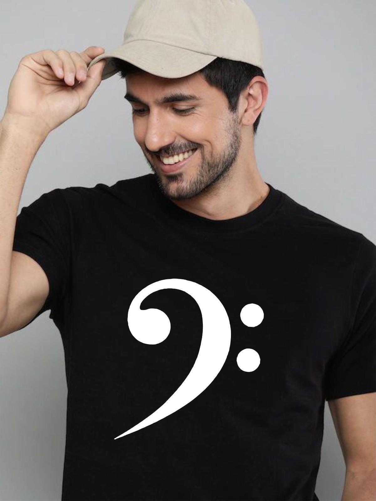 Bass Clef T-shirt Music Lovers Note Bass Guitarist Studio Gift Top Unisex Tee XXL