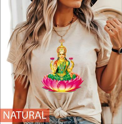 Indian Holiday T-Shirt, Hindu Deity Graphic Tee, Spiritual Lotus Flower Shirt, Diwali Festival Gift S0726-894