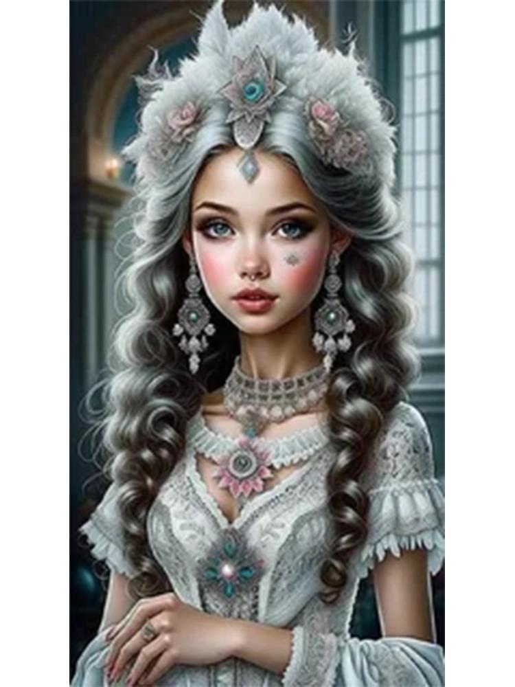 5D DIY Diamond Painting Portrait Beautiful Woman Full Square Round Diamond Mosaic Flower Rhinestone Pictures Home Decoration