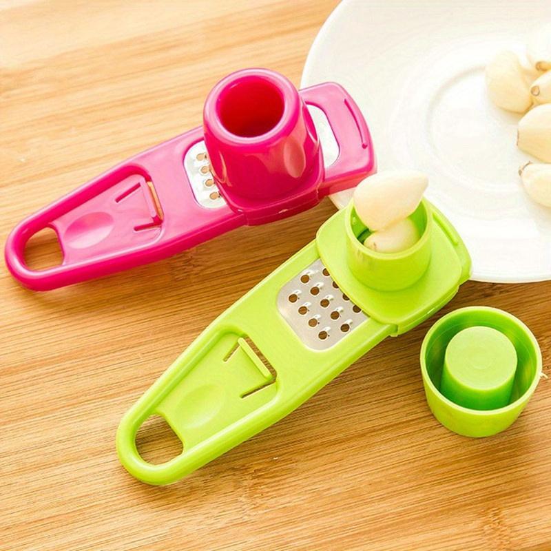 Manual Garlic Peeling Artifact,Manual Multifunctional Ginger Cutter,Plastic Kitchen Grater Grinder,Outdoor Cooking Grinding Tool