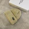 Knitted Wool Hat Children Autumn and Winter Trendy Brand Versatile Sticker Letter Melon Fur Hat Winter Warm Man