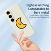 For Samsung Galaxy S24 FE Case Yellow Moon Pattern Printing Straight Edge TPU Phone Back Cover