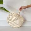Home Decor Handmade Fan Large Woven Fans High Quality Braided Cattail Hand Fan