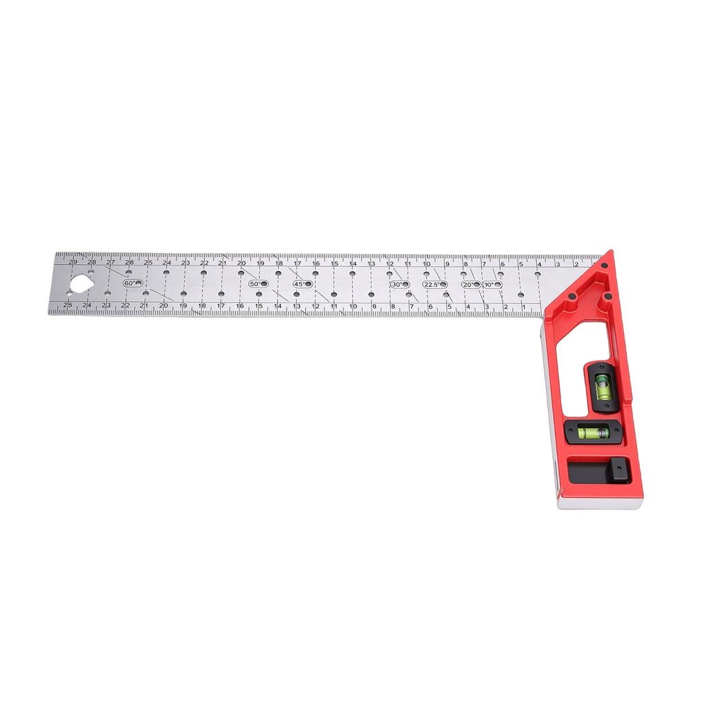 Multifunctional Woodworking Square Marking Ruler High Precise L Shaped Angle Finder with Dual Axis Level Bubble for