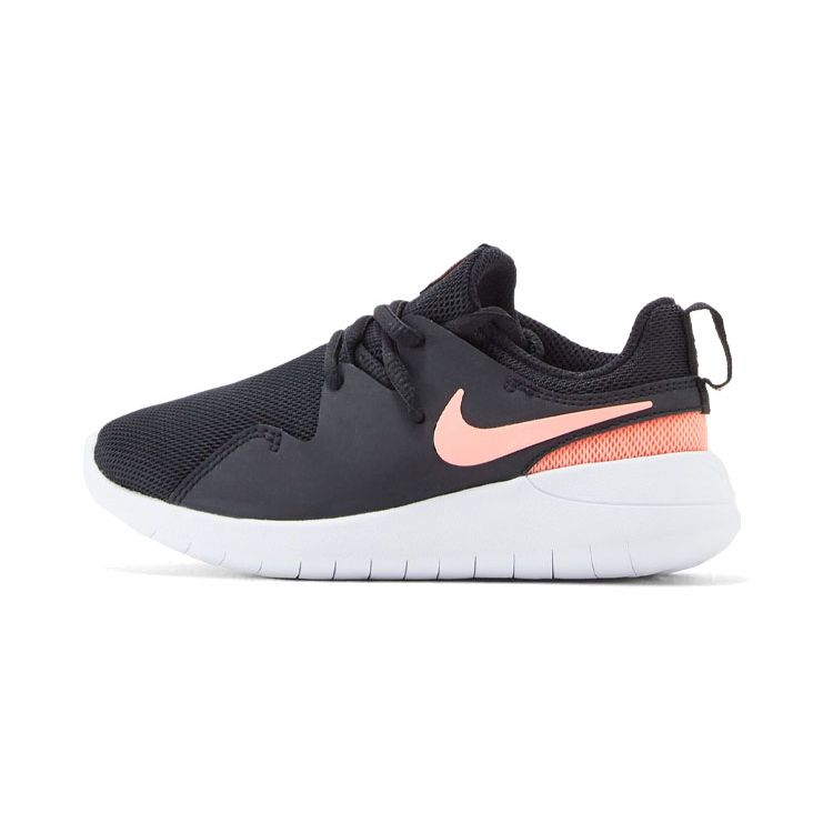Nike Tessen Lightweight Minimalist Slip-Resistant Shock Absorbing Low-Top Running Shoes Kids Sneakers Black White Pink AH5235-002