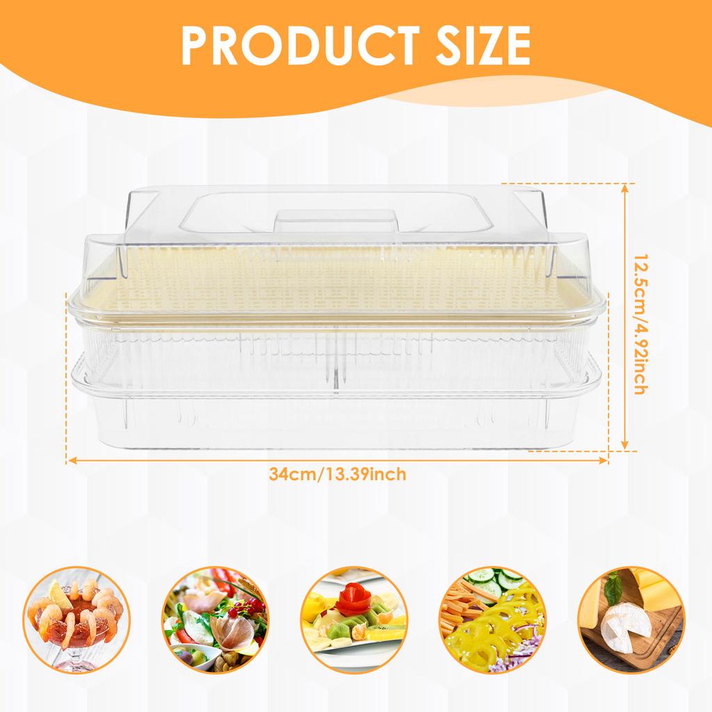 3Layers Plastic Clear Chilled Party Platter With Lid Lightweight Detachable Fruit Ice Serving Tray for Shrimp Cocktail Appetizer