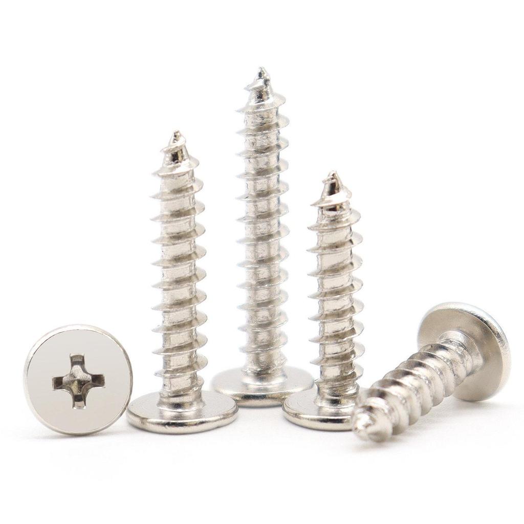 Nickel-Plated Hardened Carbon Steel Phillips Flat Head Self-Tapping Screws M2-M6