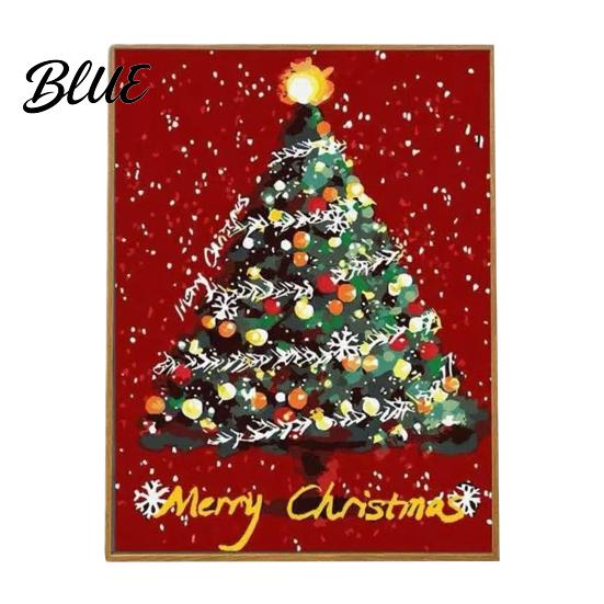 Fading-resistant Paint Colors Paints Included Xmas Paint-by-Numbers DIY Painting Christmas Tree Kit Canvas Holiday Textured