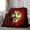 1pc V for Vendetta Flannel Throw Blanket - HD Printed Lightweight Soft Warm All-Season Blanket for Sofa, Bed, Travel, Camping 091