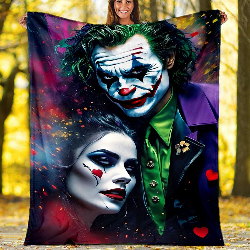 Joker Theme Printed Blanket - Perfect for Couch, Bed, Travel & Outdoor Use | Machine Washable, Cozy & Durable.