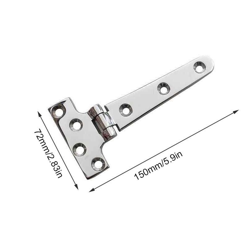 Marine Grade 316 Stainless Steel T Hinge Rust Resistant Hinge for Caravan Shed Cabinet Garden Gate Boat Accessory