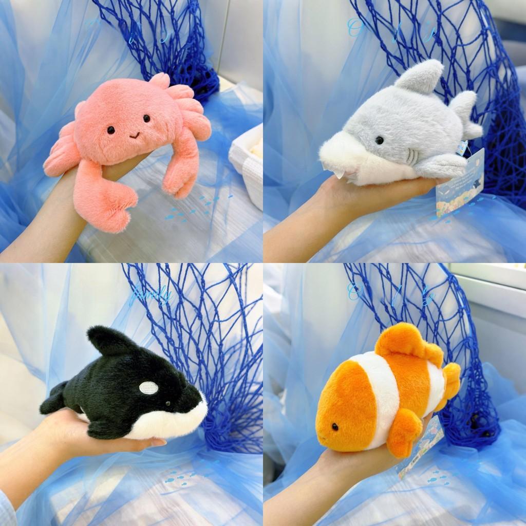 Portachiavi Peluche Famiglia dell'Oceano Squalo Tartaruga Granchio Con Materiale Morbido Per Regalo e Decorazione