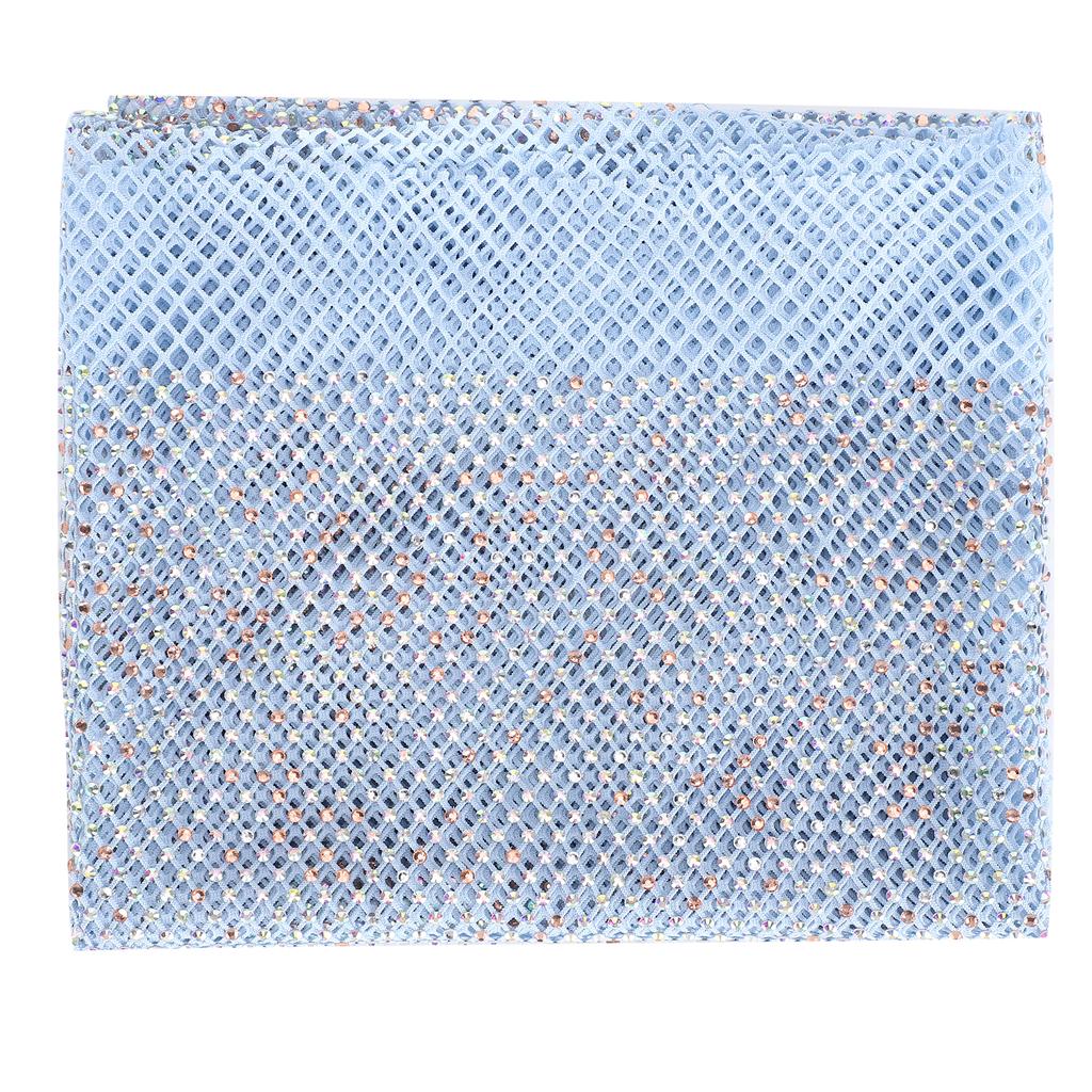 Diamantnetzband Elastisch AB Farbe BlingBling Schuhe Bekleidungszubehör Blau 48x62cm