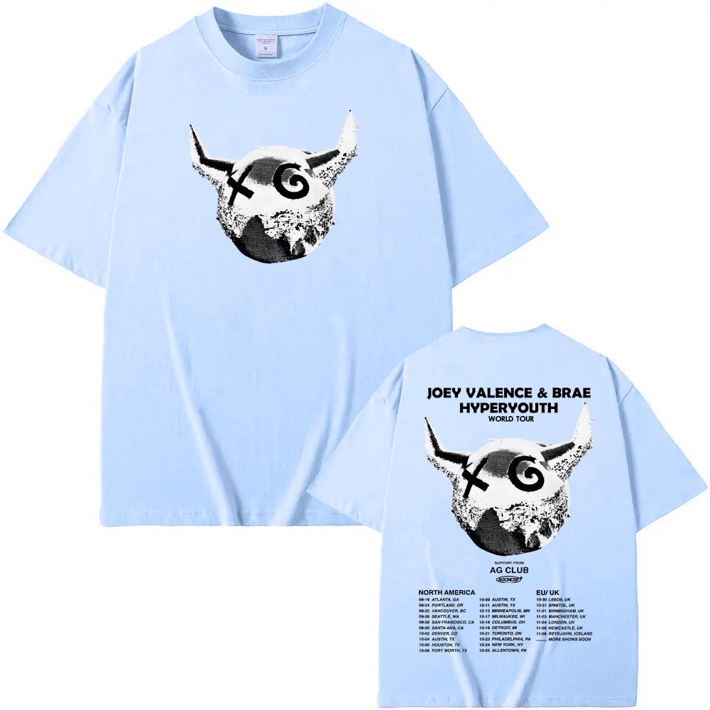 Joey Valence Tour2025 Tričko Rapper Vysoce kvalitní Tričko Krátký rukáv Dámské/pánské 100% bavlna Gotické Tričko Kulatý výstřih Letní Trička