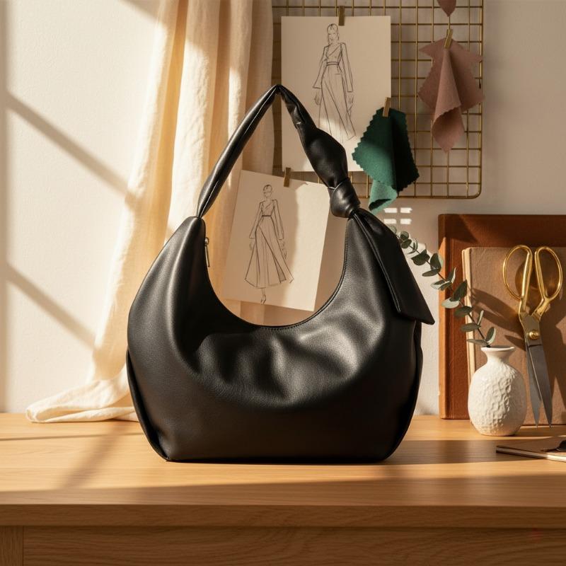 Sheepskin pattern single shoulder underarm portable tote bag women s new large-capacity bow for