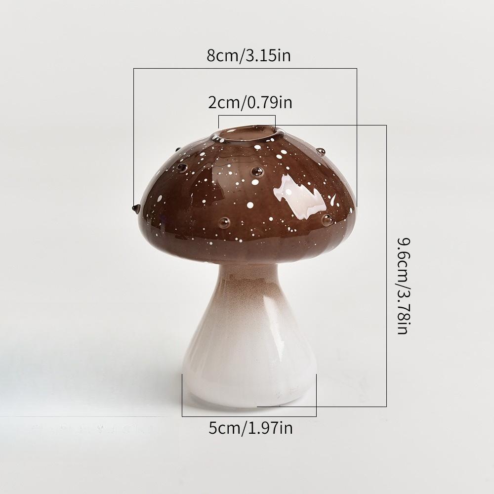 Mushroom Home Glass Vases Interior Decor Mini Desktop Flower Vases for Small Bouquets Room Decorations Home Tabletop Decor Gifts