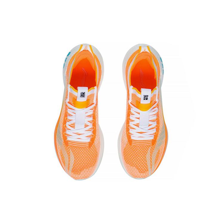 New LINING Jueying Essential Running Shoes Men Low Top Neon Sweet Orange/Standard White ARRS003-7