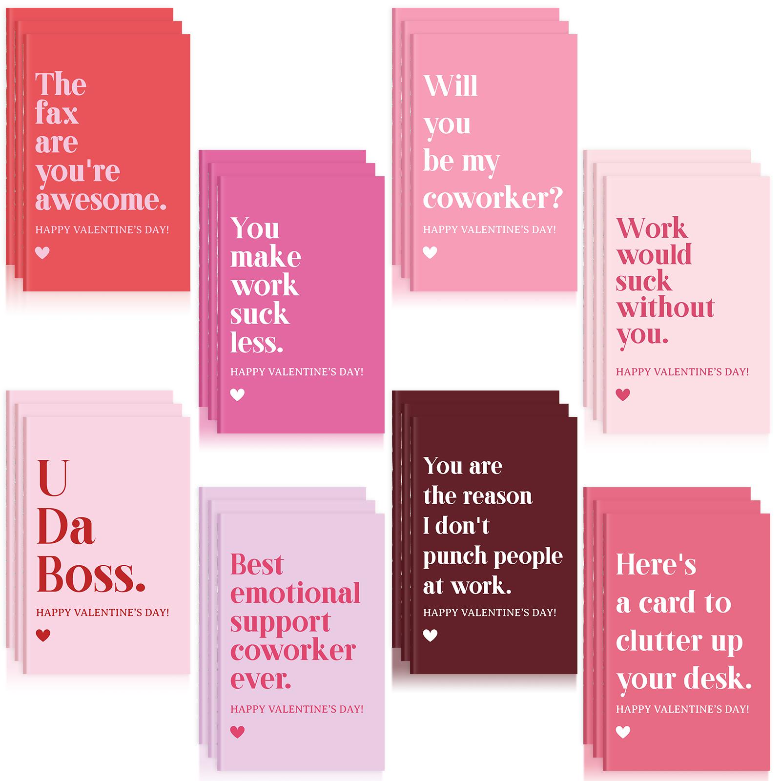 

24 Fun Valentine S Day Mini Notebooks For Bosses, Colleagues, And Employees(8 Designs, 24 Pcs Fun Valentine S Day Mini Notebook розовый
