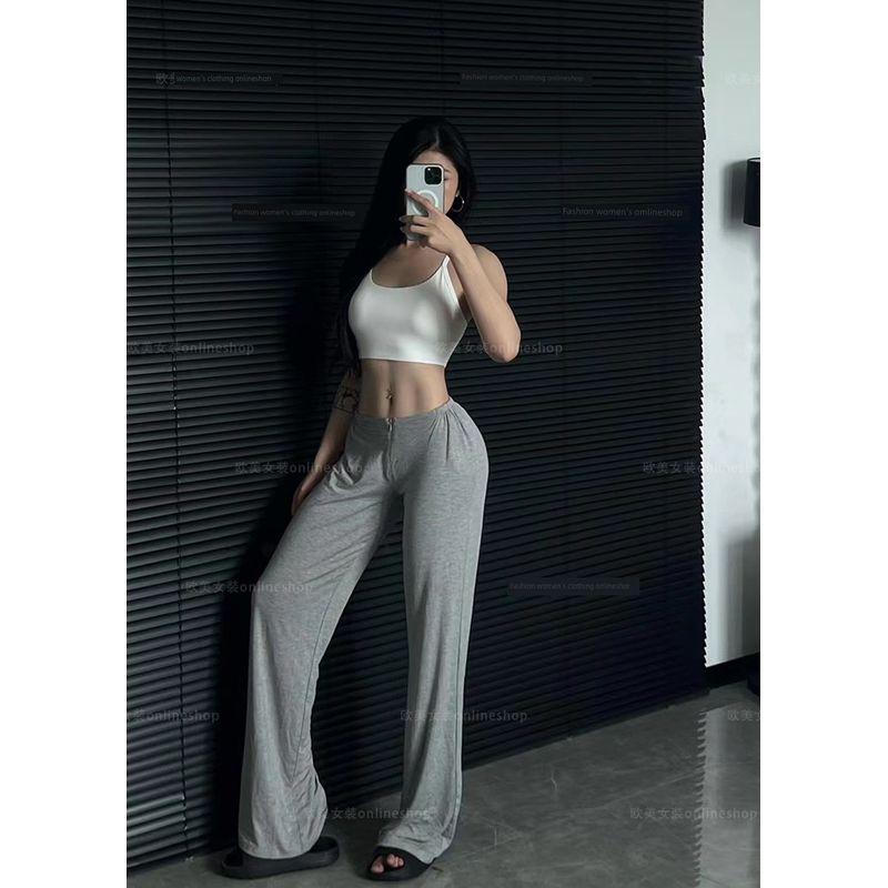 Super Comfortable Drape Fitness Yoga Pants Pilates Sports Pants Pure Waist Essence Straight-Leg Pants Breathable Spring and Summer Women