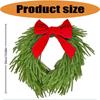 Christmas Bowknot Wreath for Door Entrances, 19.7Inch Plastic Silk-Like Fabric Wreath Hanging Decoration for Wall and Window