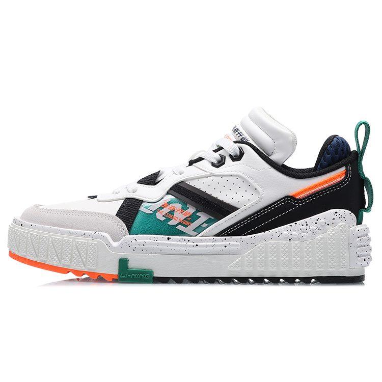 Li Ning 001 UNBLOCK Skateboard Shoes Women's Low Top White/Green AGCQ232-1