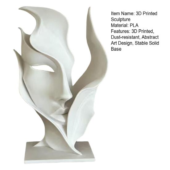 3D Printed Abstract Face Sculpture, Minimalist Embracing Bust Art Decor, Matte White Modern Luxury Home Ornament, Romantic Gift for Couples