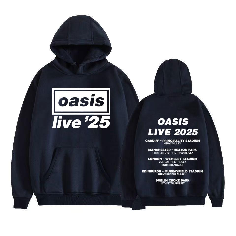 Rock Band O-Oasis Live 25 World 2025 Tour Cover Pullover Men's Fashion Long Sleeve Hoodie Unisex Oversized Sweatshirt Streetwear