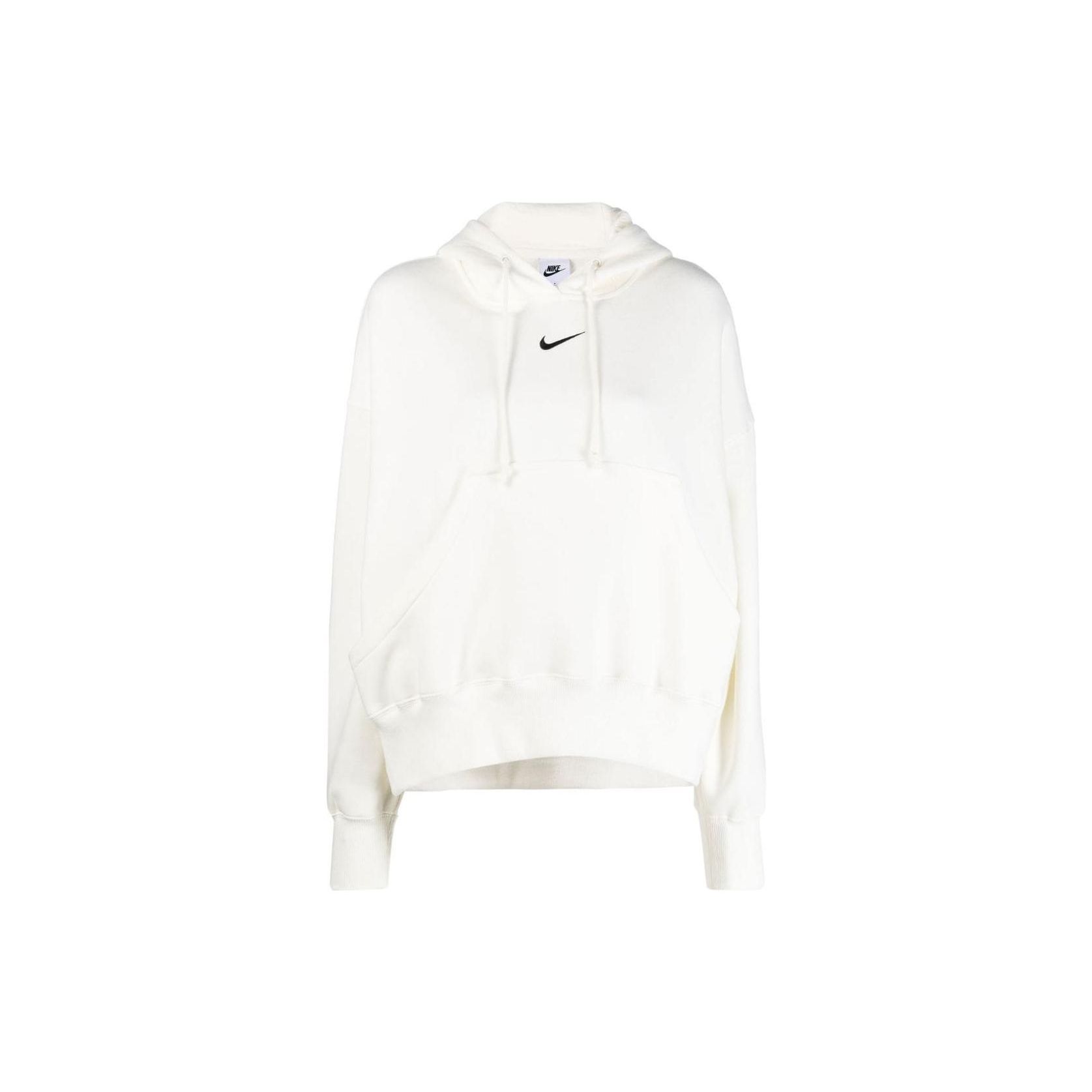 

Nike Loose-Fit Logo Patch Pullover Hoodie With Drawstring Long Sleeves Women Hoodies White DQ5858-133 S