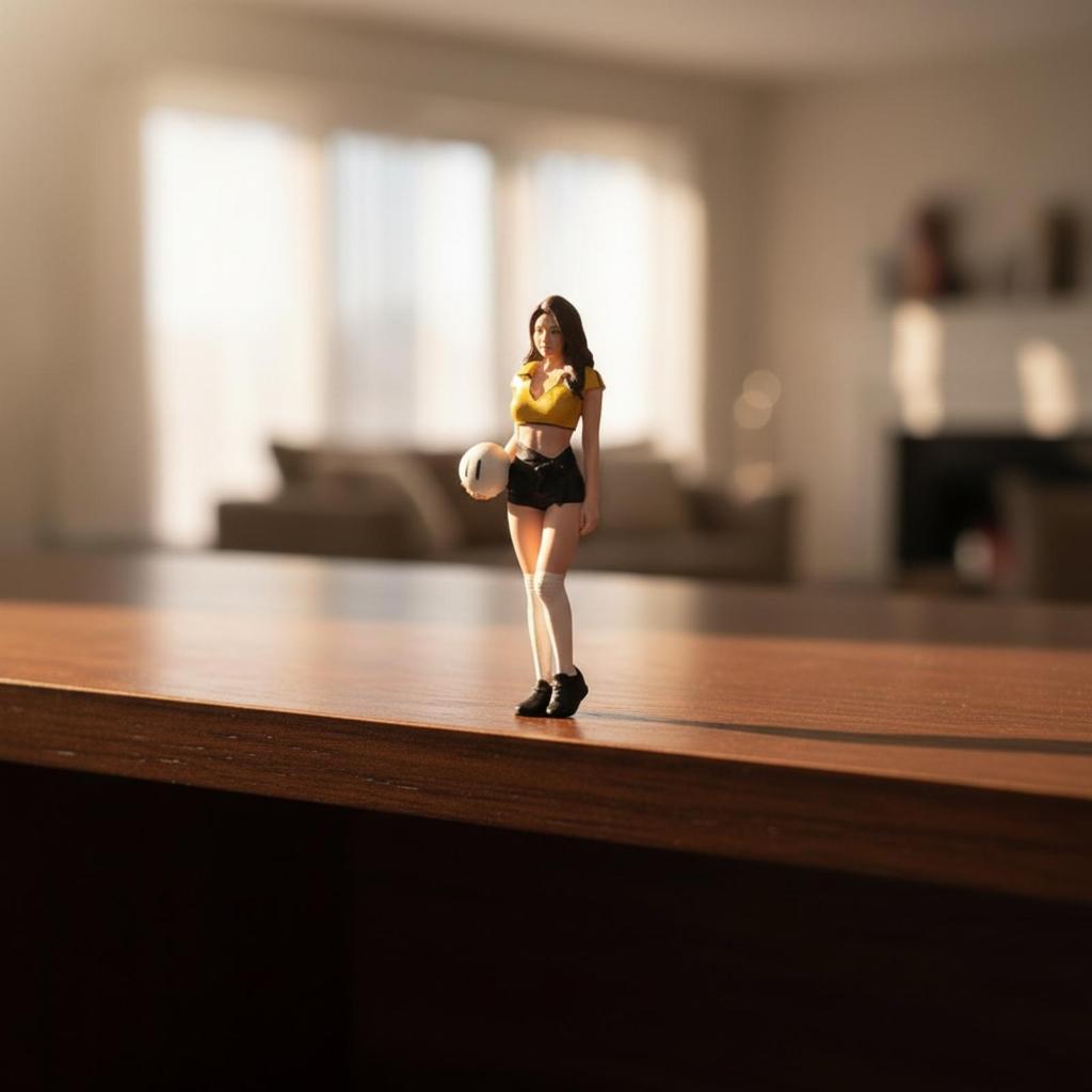 Soccer Figurine with Ball Realistic Mini Figurines Display Model Compact