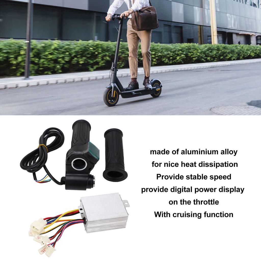 Bike Motor Controller Kit 48V 350W Power Display Multiple Protection Brush Motor Controller with Throttles for DIY