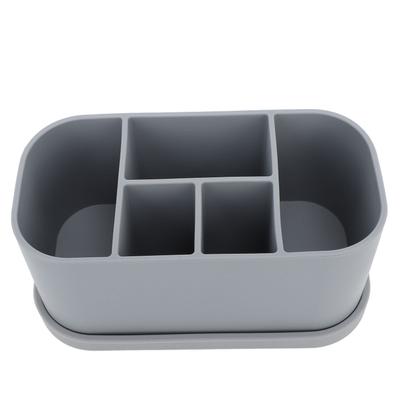 Silicone Toothbrush Toothpaste Holder Multipurpose 5 Slots Drainage Holes Bathroom Countertop