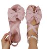 Cloth Sandals Women's Summer New Soft-soled Bow Flat Heel One-word Sandals Fashion Wear Sweet Sandals