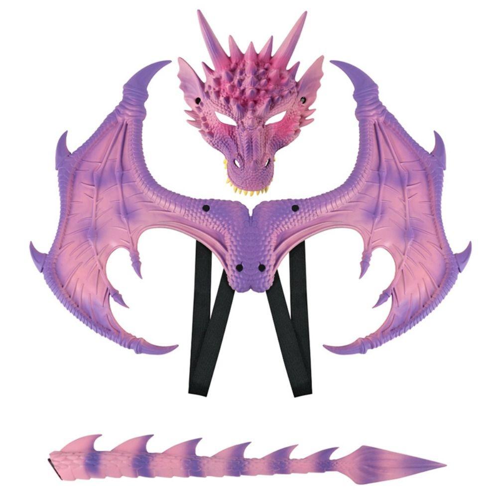 Dress Up Dragon Wing Tail Mask Set Cosplay Halloween Costumes  Prom Performance
