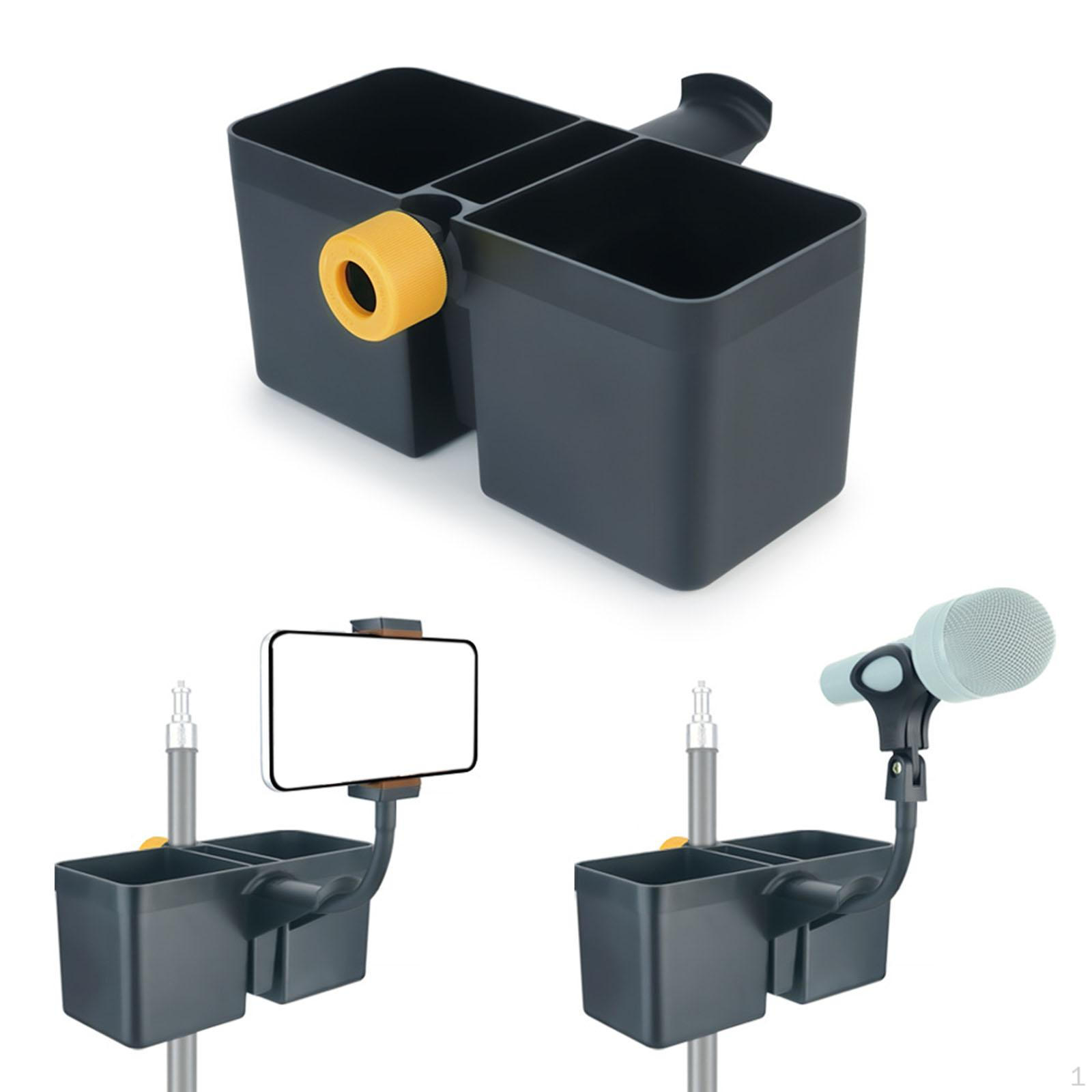 

Настільний тримач для чашки, вішалка для гарнітури, регульований тримач 2-в-1, трубка-підставка для мікрофона для студій звукозапису жовтий