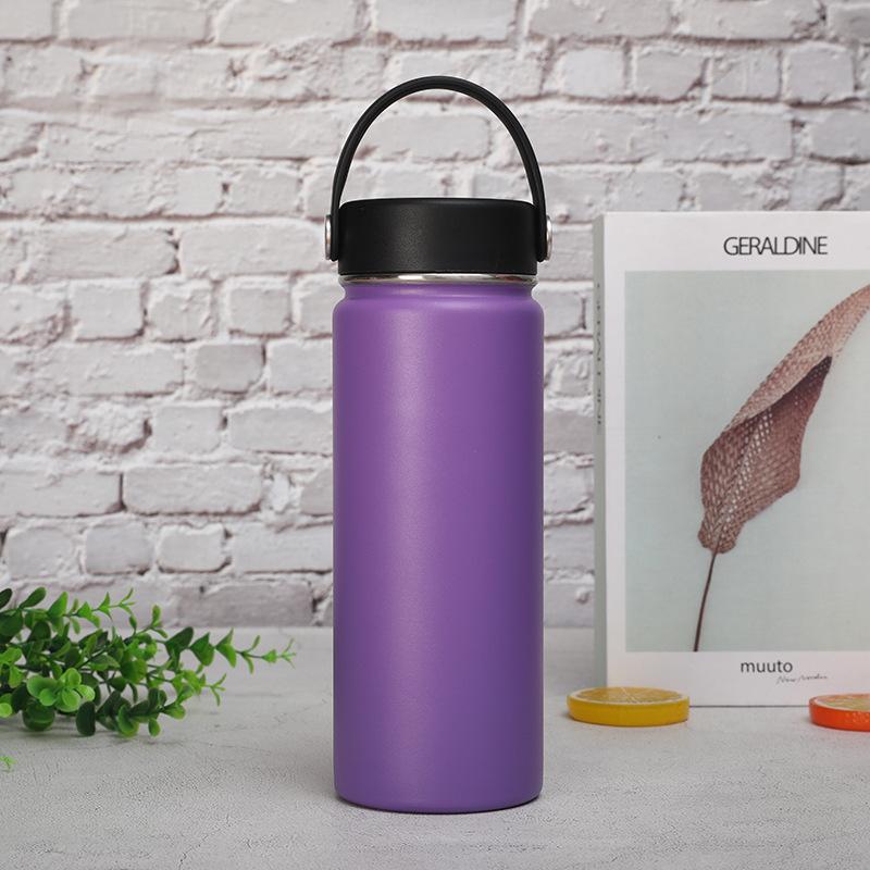 18oz Stainless Steel Space Kettle Handle Lid Thermos Bottle Outdoor Sports Kettle Double-layer Vacuum Bottle Thermos Cup