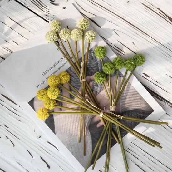 6 Mazzi Fiori Finti Crisantemi Pompom Fiori Artificiali Finti Mini Palla di Crisantemo con Gambo per Riempimento Vasi Casa Matrimonio Festa Centrotavola Composizioni Floreali