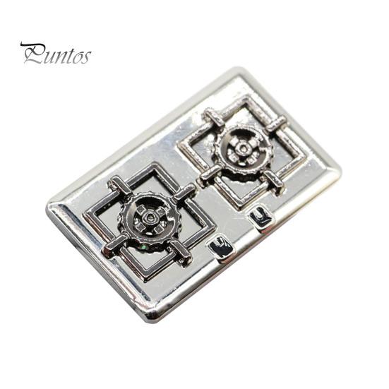 

Модель печи для кукольного домика, миниатюрные украшения для плиты из сплава, кухонная мебель для кукольных домиков масштаба 1/6 и 1/12 серебряный