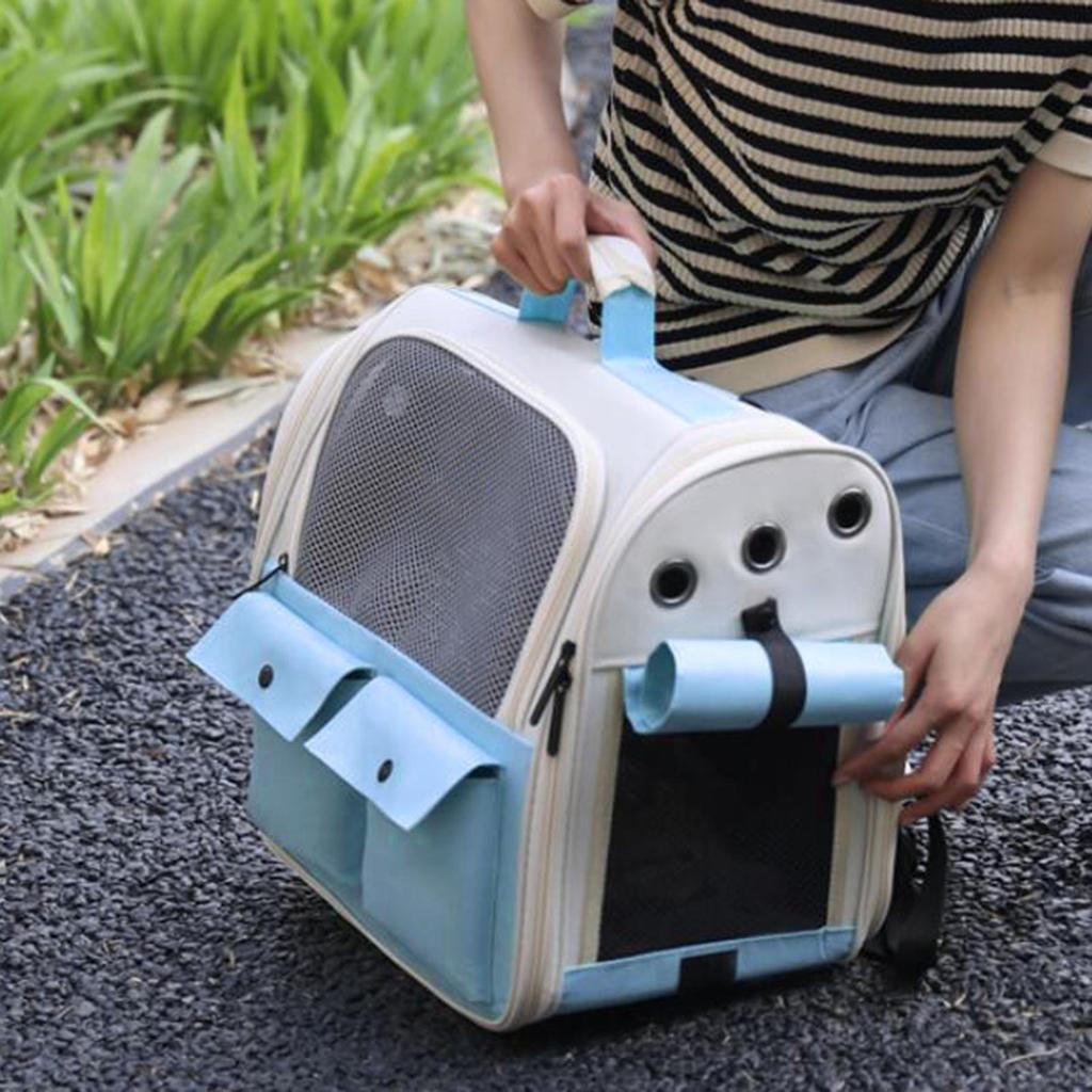 Cat Carrier Backpack Carrying Bag Comfortable Collapsible Multifunction High Capacity Handbag Pet