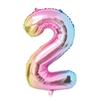 New 1Set Rainbow Unicorn Balloon 32 inch Number Foil Balloons 1st Kids Unicorn Theme Birthday Party Decorations Baby Shower Glob