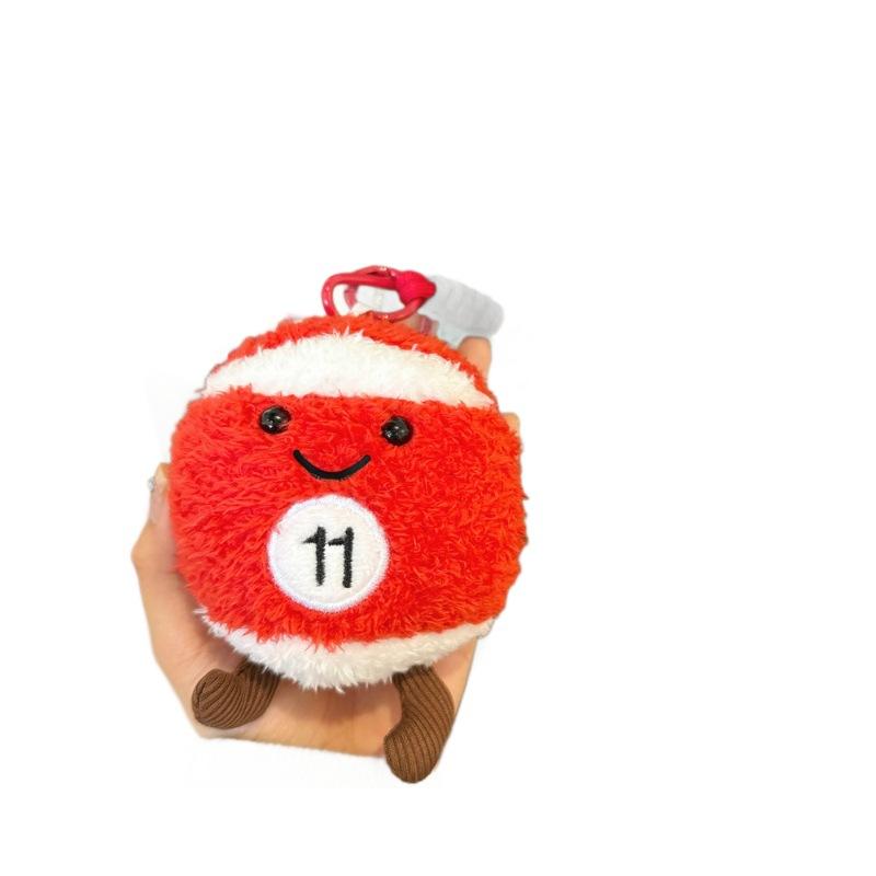 Fun Billiards Doll Keychain Pendant Creative Billiard Club Billiard Room Small Gifts School Bag Pendant Black 8 Pack