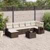 VidaXL Garden Lounge Set with Cushions 8 Pcs, Patio Sofas, Patio Furniture Set, Outdoor Furniture, Brown 3220492