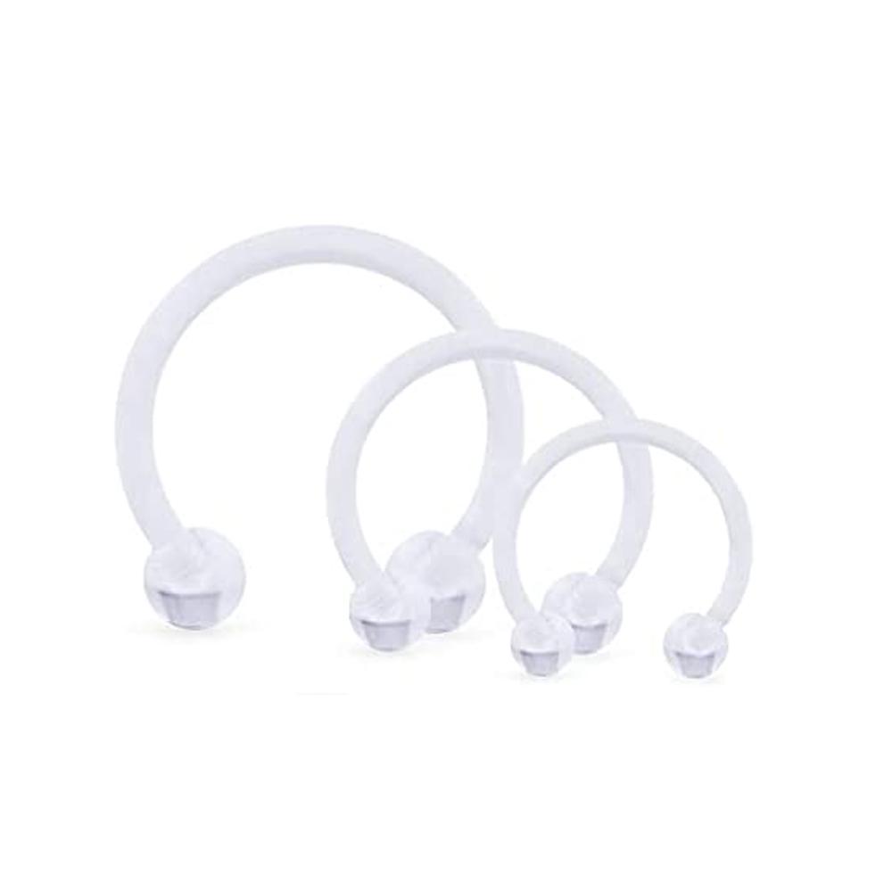Clear Sports Work Bioflex Helix Tragus Conch Earrings Plastic Medusa Piercing Jewelry Lip Rings Labret Piercing Retainer