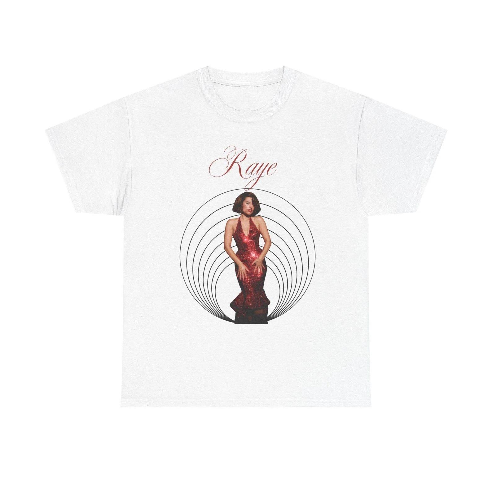 

Raye Singer Tee Raye Merch 2026 Summer New Fashion Tshirt Fashion Oversized Tee Cotton Casual Pop Music Shortsleeved Top S