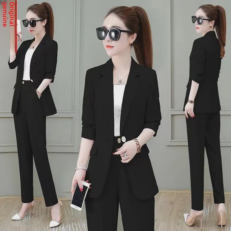 "Spring 2023 Women's Elegant Slim Suit Jacket - Stylish, High-End Formal Top"