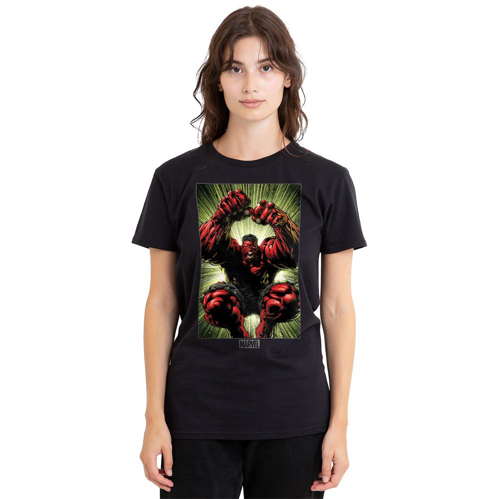 Marvel Unisex Adult Red Hulk Attack T-Shirt