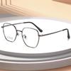 Ultra-Light Retro Polygonal Metal Eyeglass Frame for Myopia & Plano Lenses