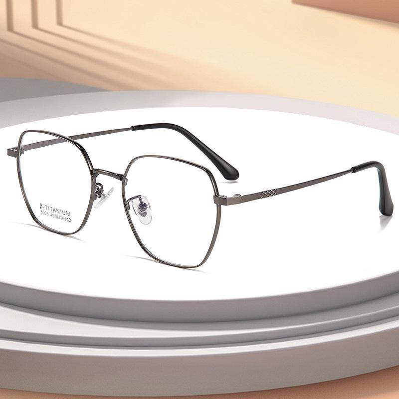 Ultra-Light Retro Polygonal Metal Eyeglass Frame for Myopia & Plano Lenses